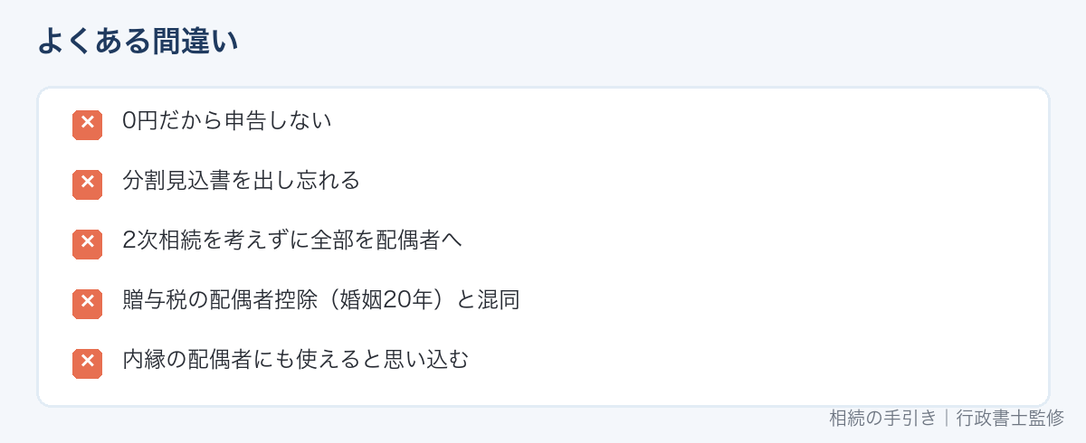 配偶者の税額軽減でよくある間違い
