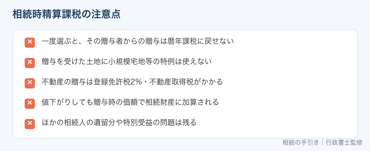 相続時精算課税の注意点