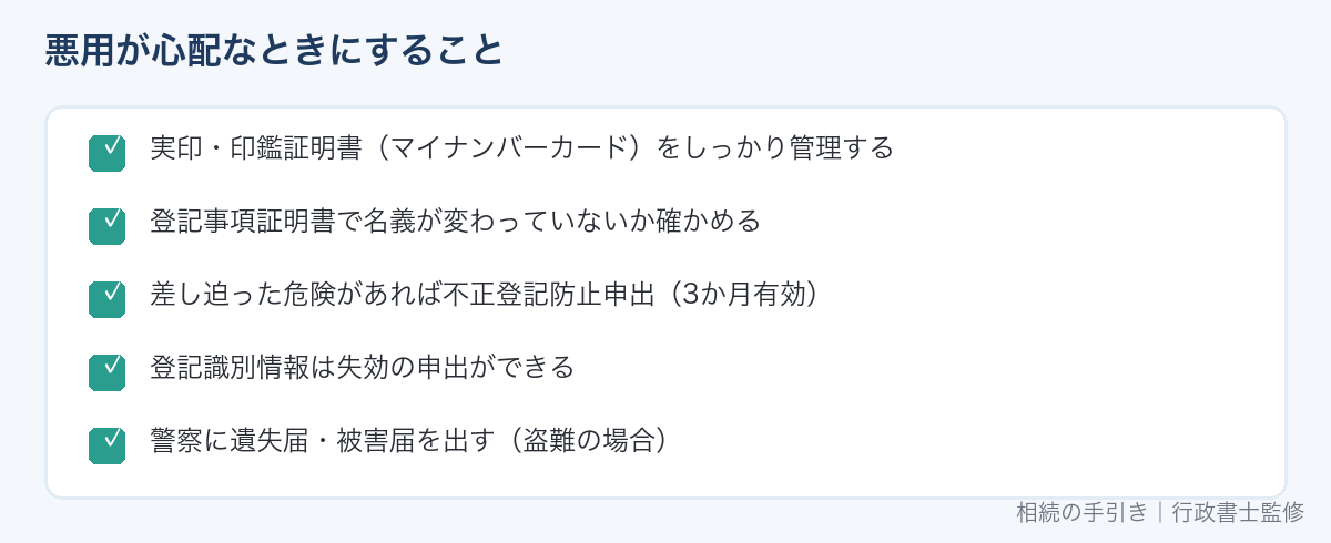 権利証をなくして悪用が心配なときの対応