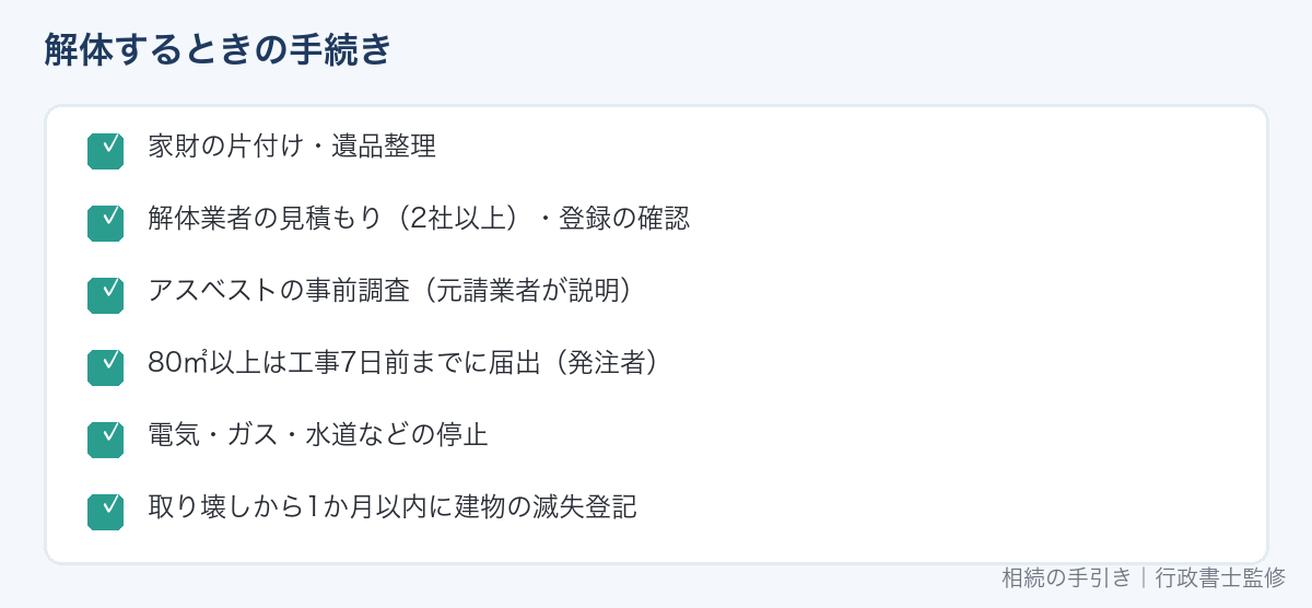 解体するときの手続き